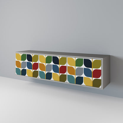 WEIGHTLESS HOURS 3-Door TV Stand in Grey Finish