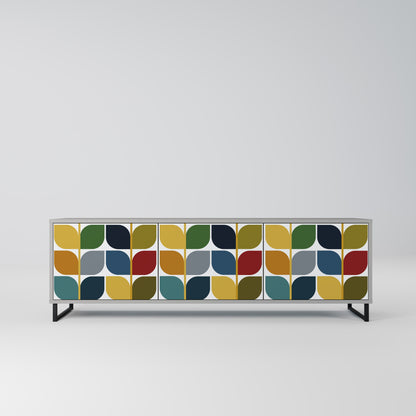 WEIGHTLESS HOURS 3-Door TV Stand in Grey Finish