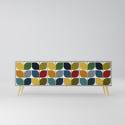 WEIGHTLESS HOURS 3-Door TV Stand in Grey Finish