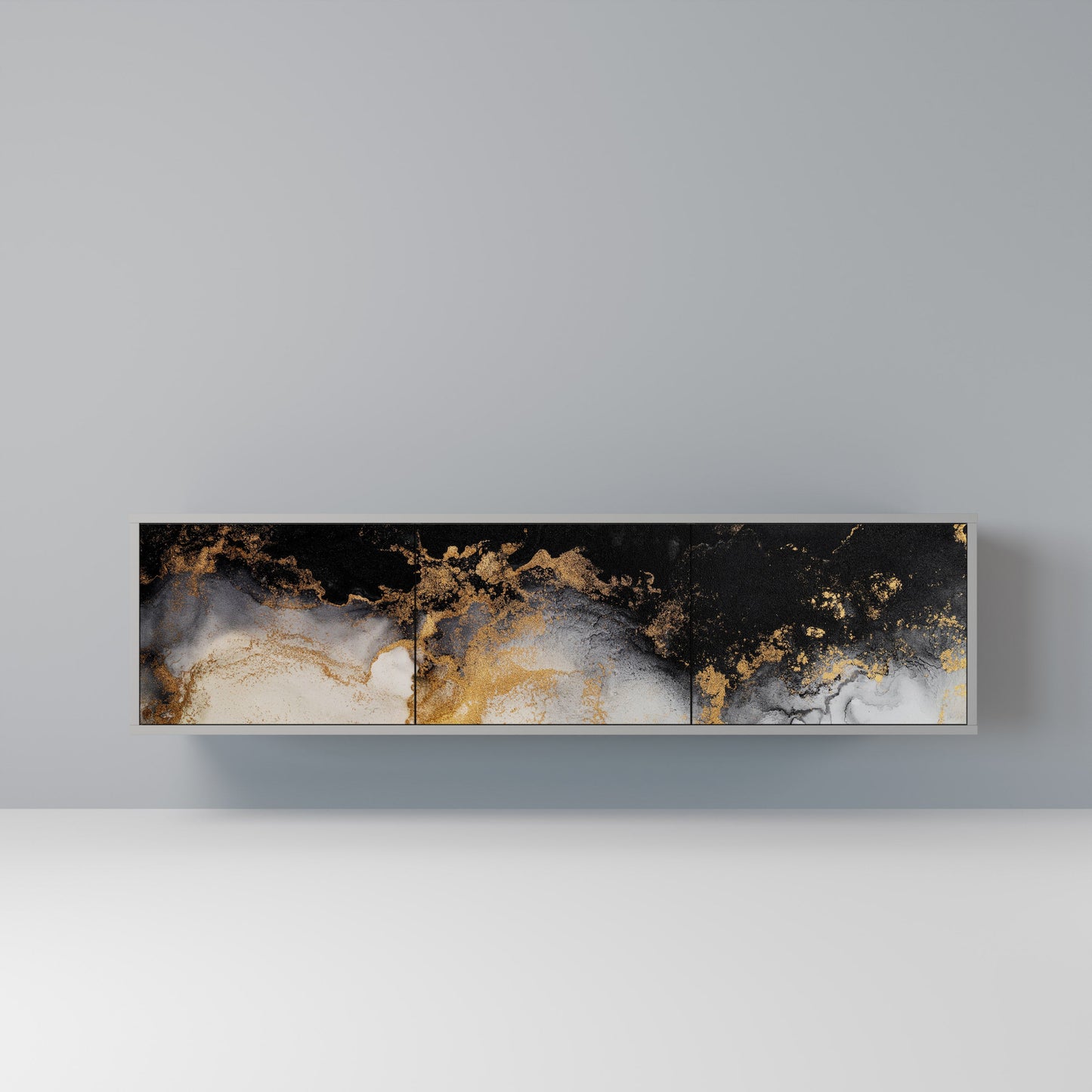 MARBLE OF TOMMORROW Mobile TV a 3 Ante in Finitura Grigia