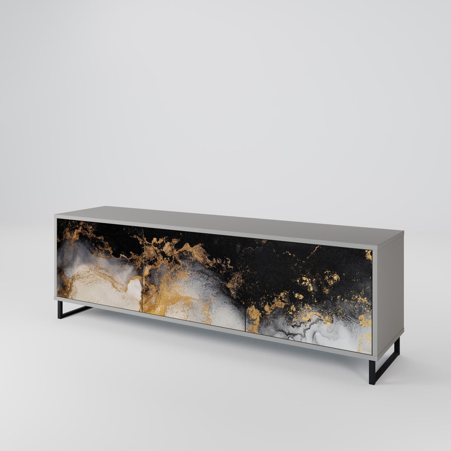 MARBLE OF TOMMORROW Mobile TV a 3 Ante in Finitura Grigia