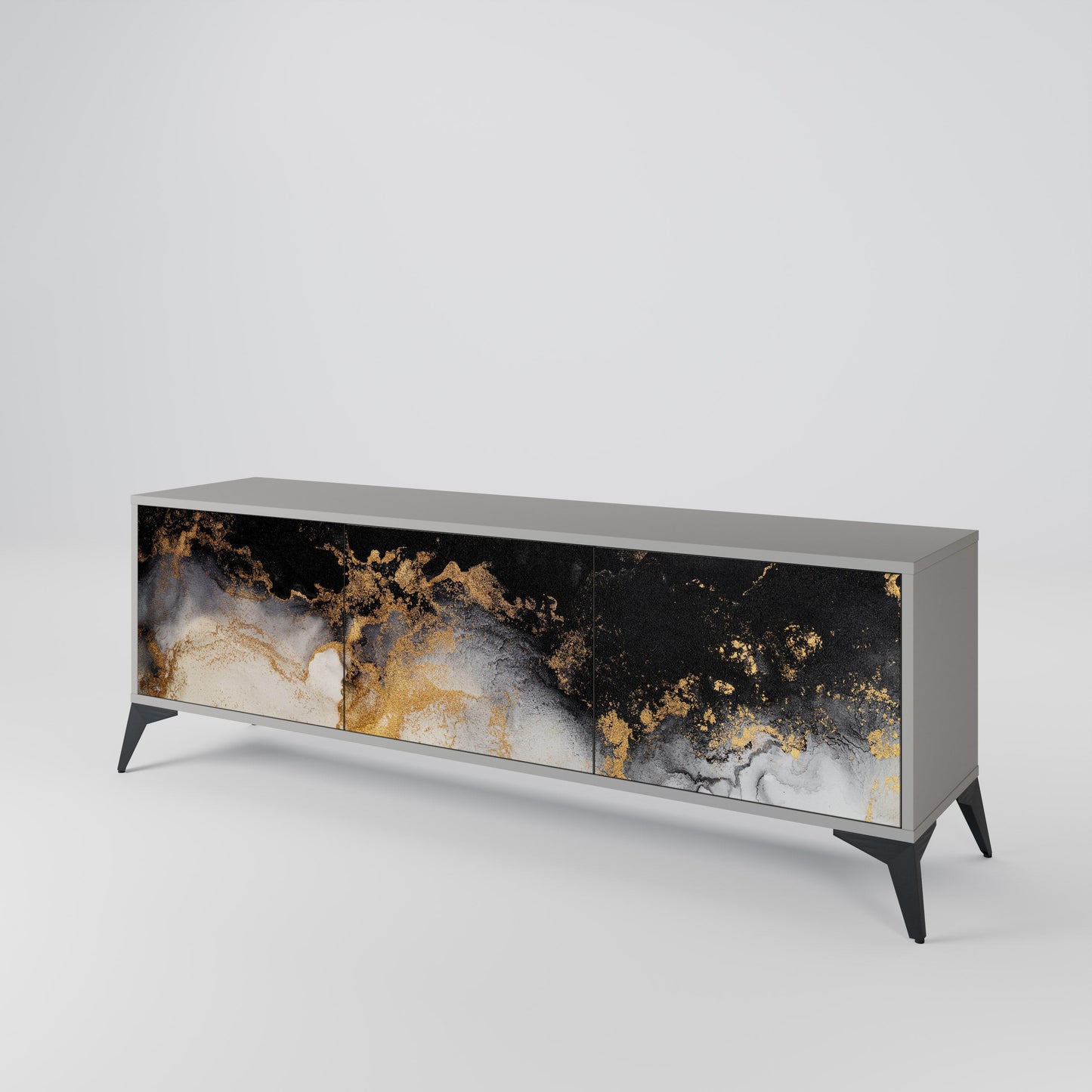 MARBLE OF TOMMORROW Mobile TV a 3 Ante in Finitura Grigia