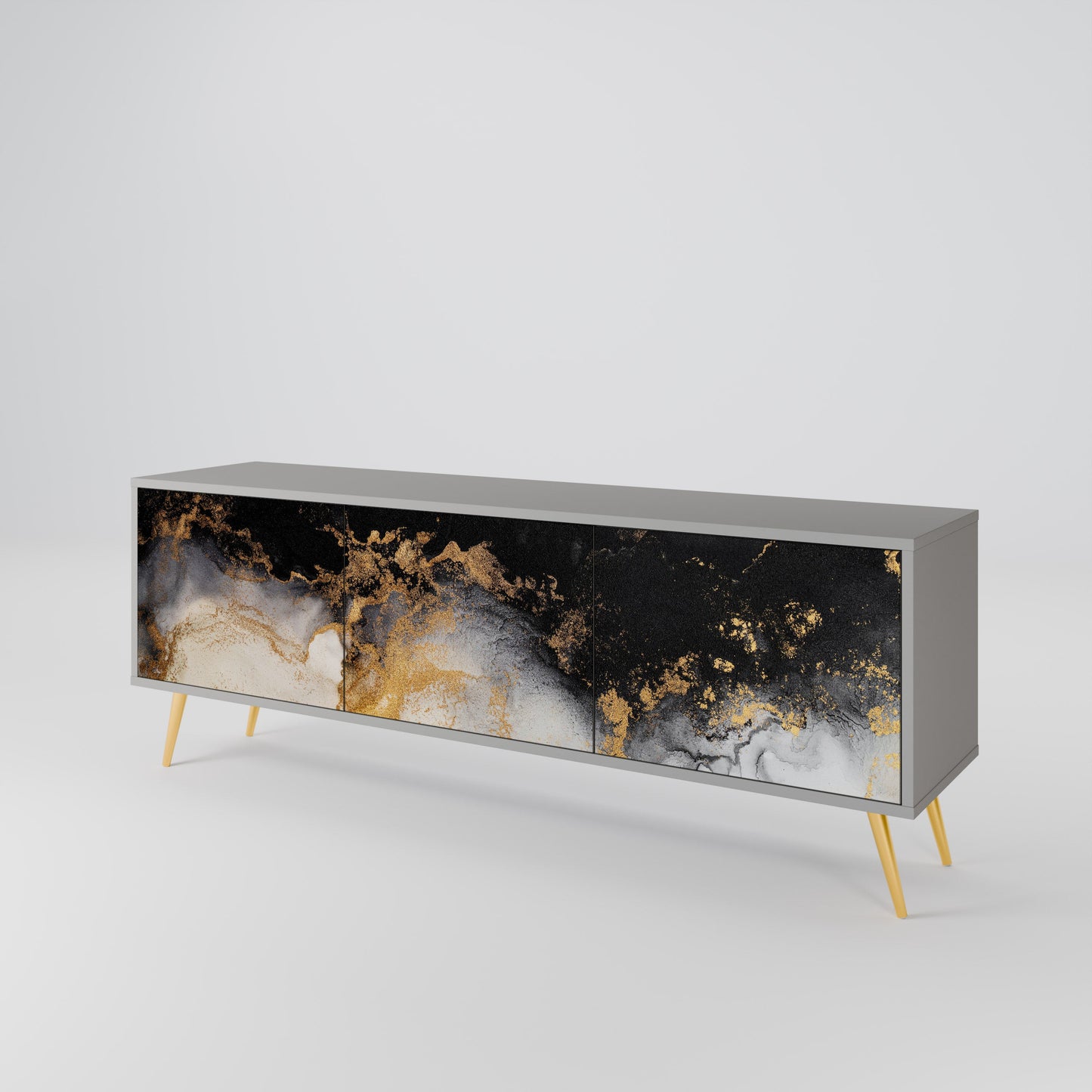 MARBLE OF TOMMORROW Mobile TV a 3 Ante in Finitura Grigia