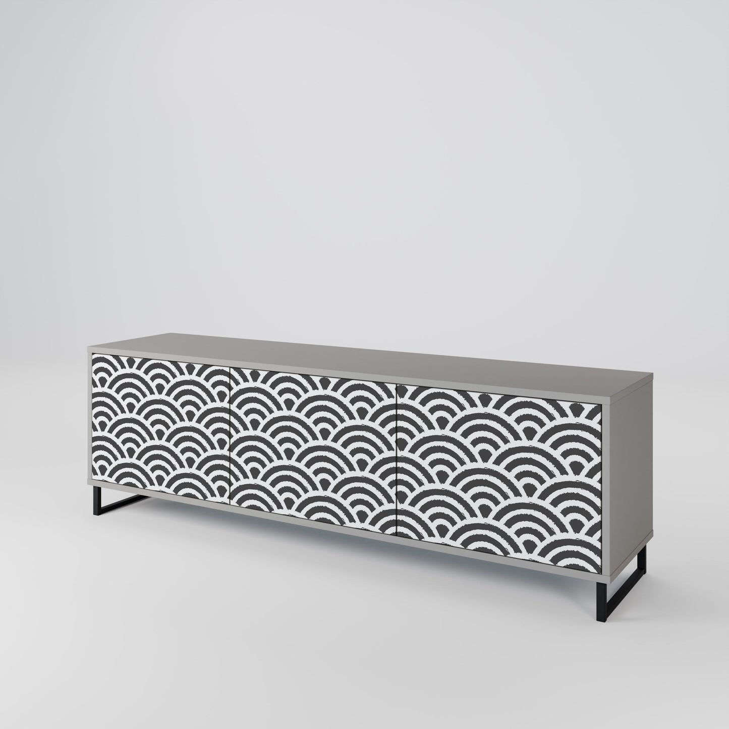 GLOOMY HOST Mobile TV a 3 Ante in Finitura Grigia