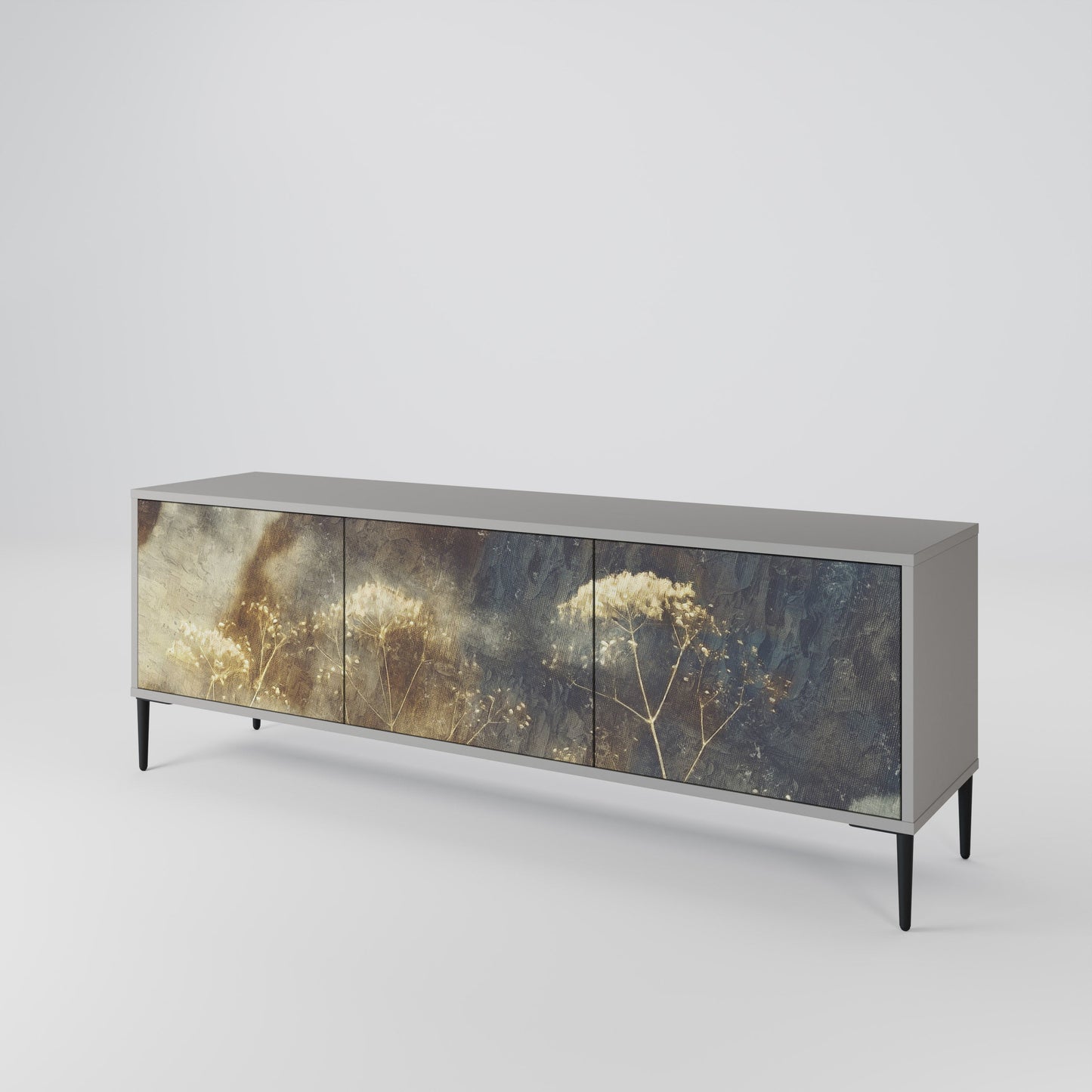 GENTLE POWER Mobile TV a 3 Ante in Finitura Grigia