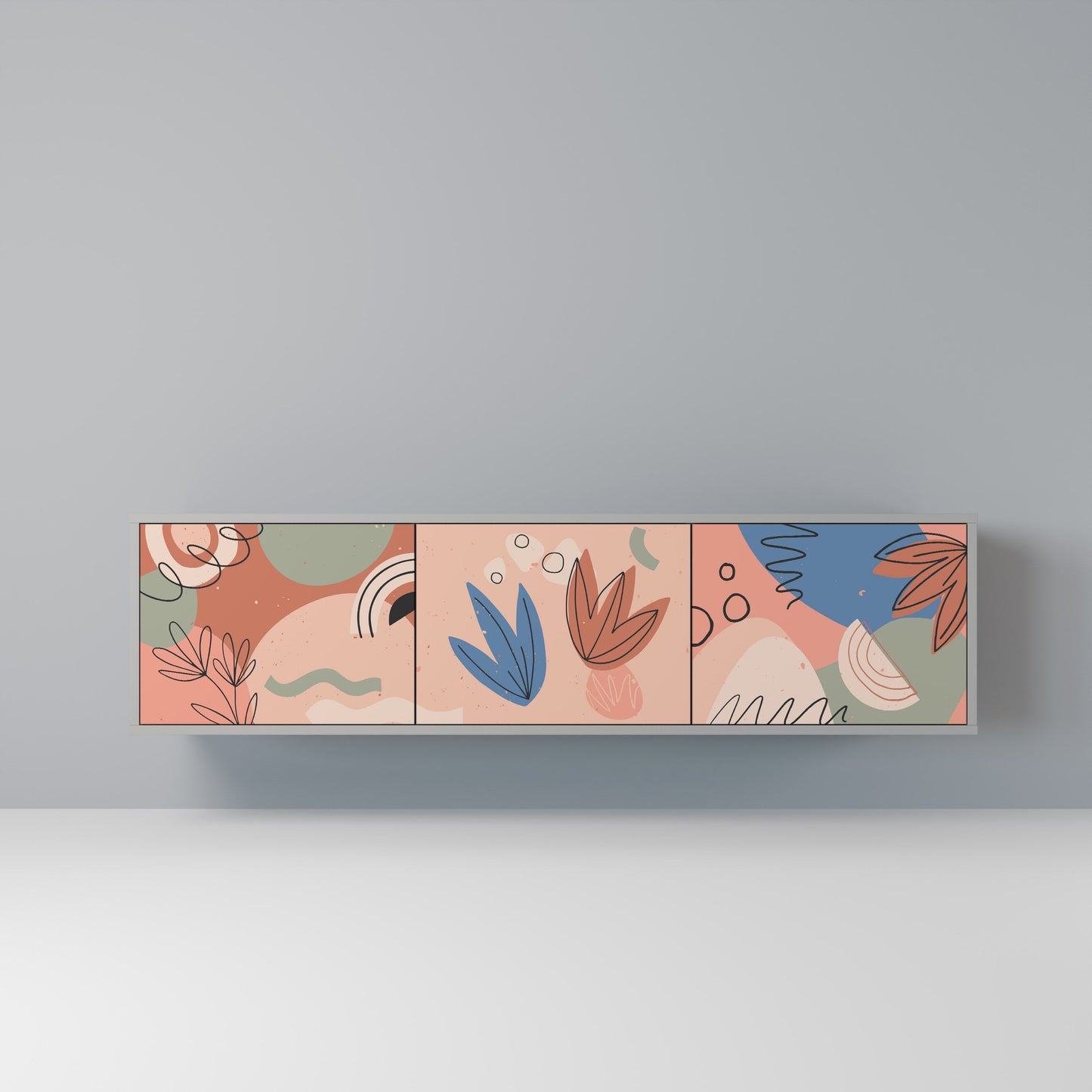 PASTEL DESTINY Mobile TV a 3 Ante in Finitura Grigia