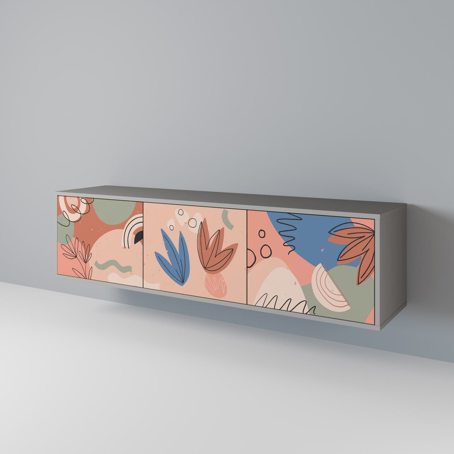 PASTEL DESTINY Mobile TV a 3 Ante in Finitura Grigia