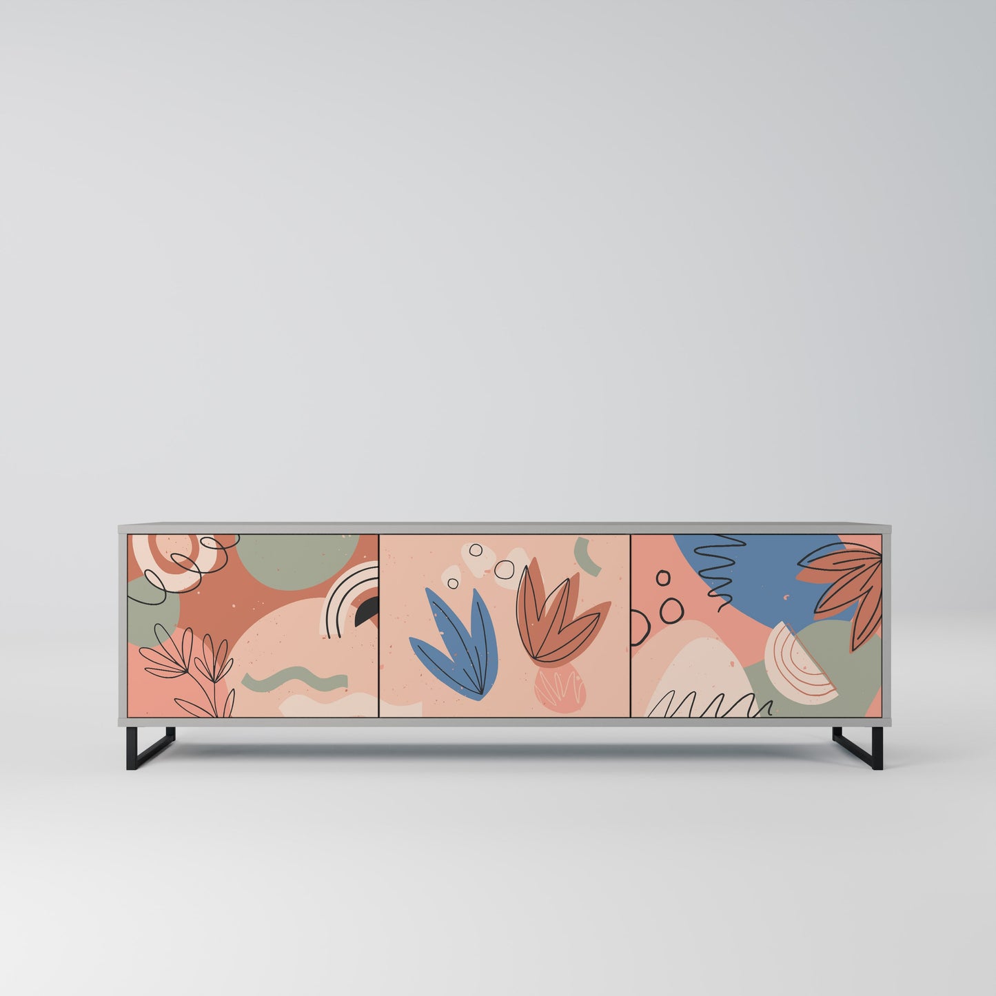 PASTEL DESTINY Mobile TV a 3 Ante in Finitura Grigia