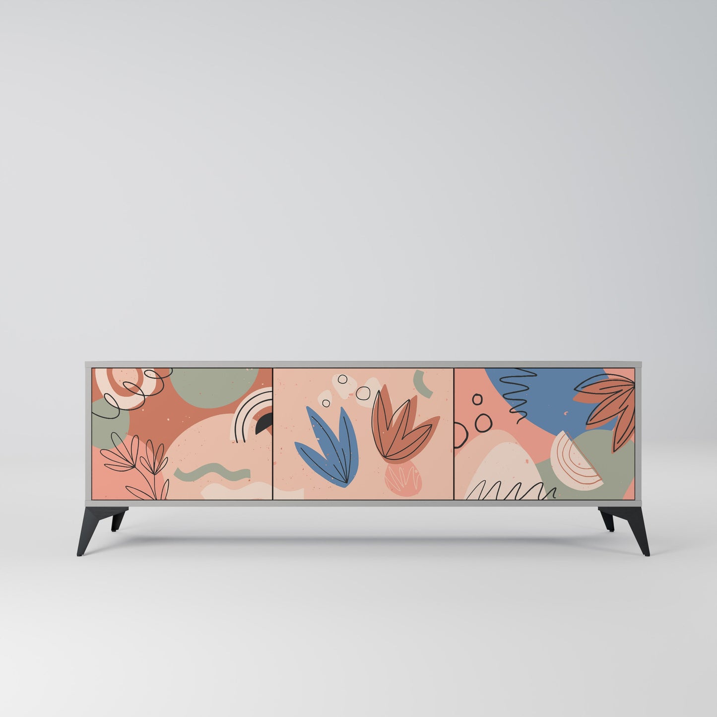 PASTEL DESTINY Mobile TV a 3 Ante in Finitura Grigia