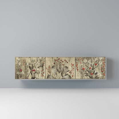 HERBAL GRACE Mobile TV a 3 Ante in Finitura Grigia