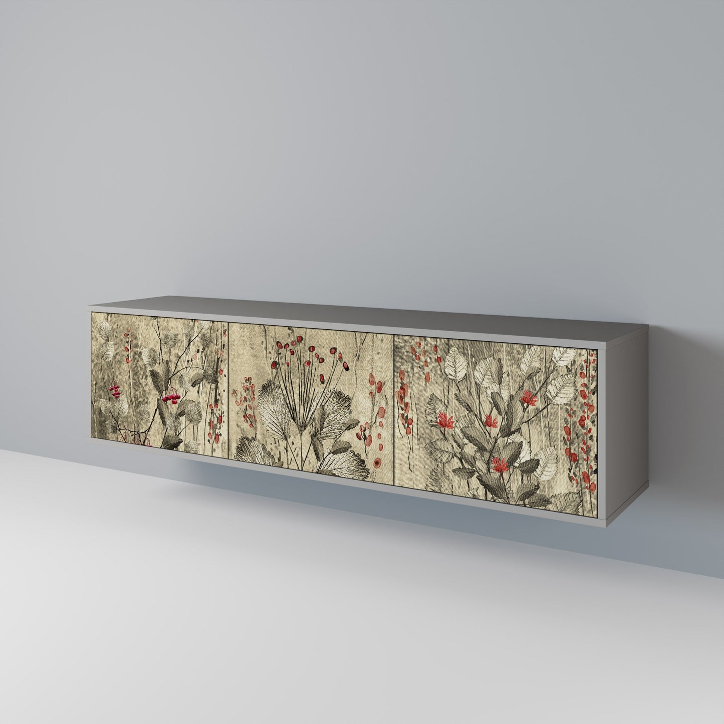 HERBAL GRACE Mobile TV a 3 Ante in Finitura Grigia