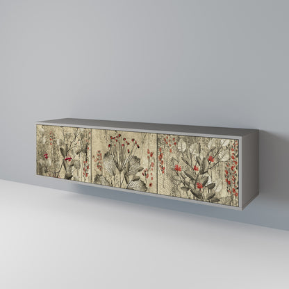 HERBAL GRACE Mobile TV a 3 Ante in Finitura Grigia