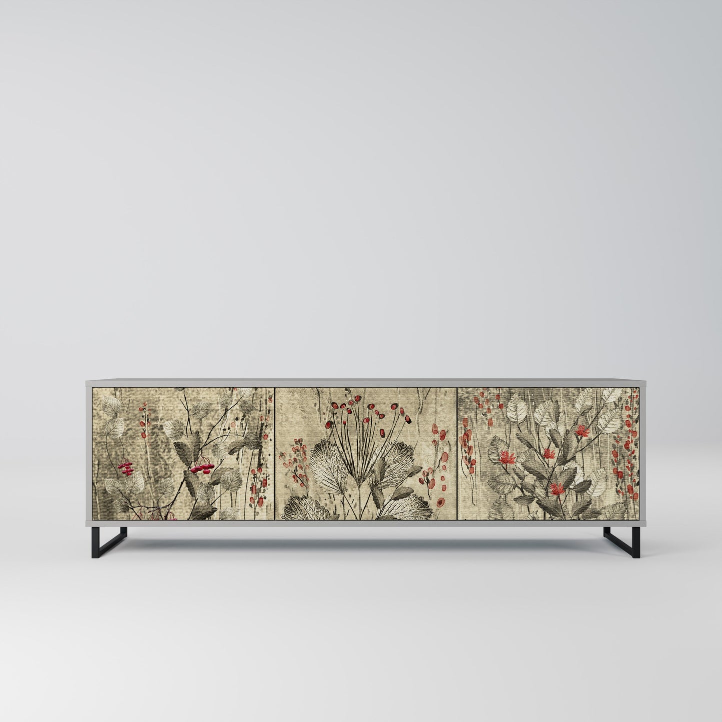 HERBAL GRACE Mobile TV a 3 Ante in Finitura Grigia