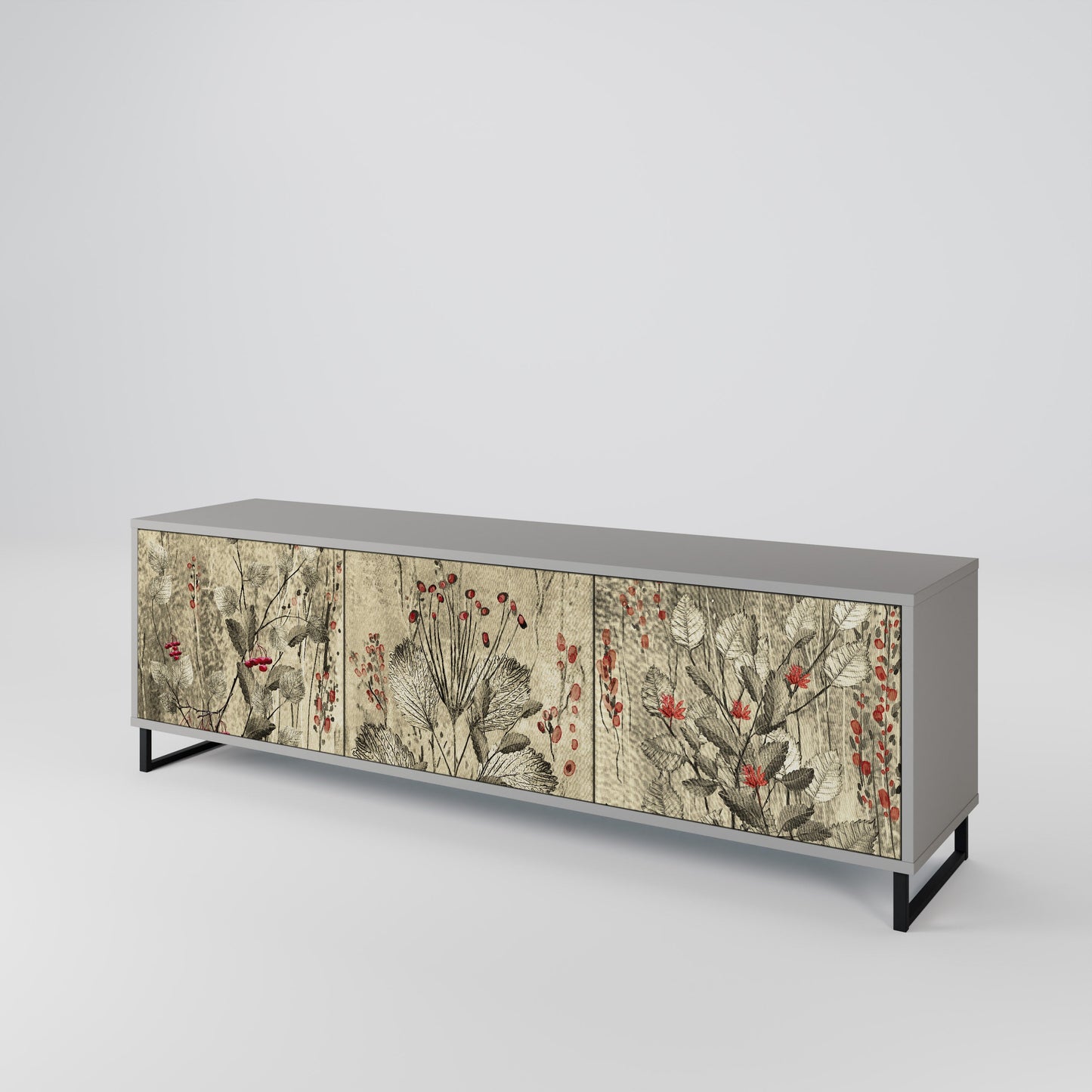 HERBAL GRACE Mobile TV a 3 Ante in Finitura Grigia