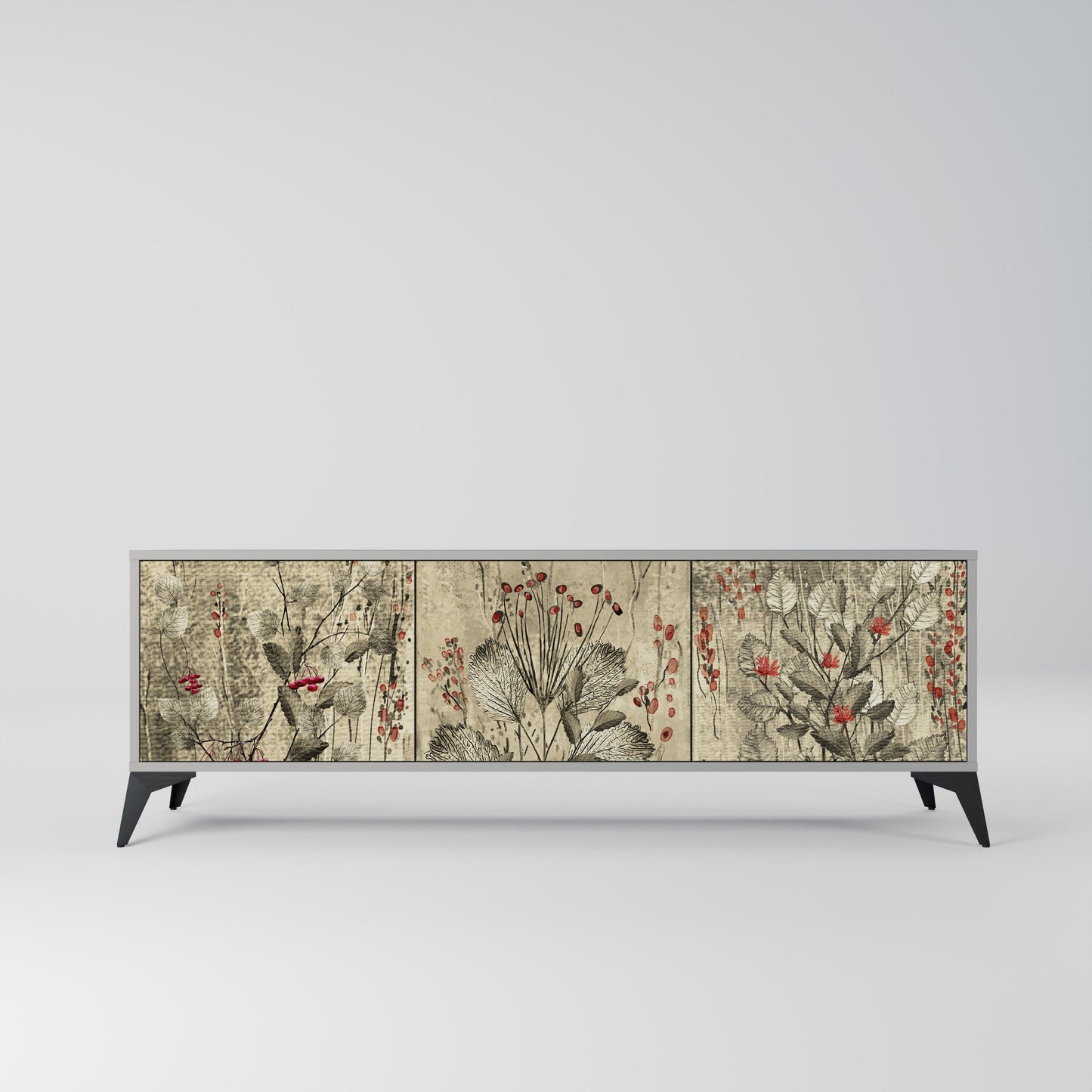 HERBAL GRACE Mobile TV a 3 Ante in Finitura Grigia