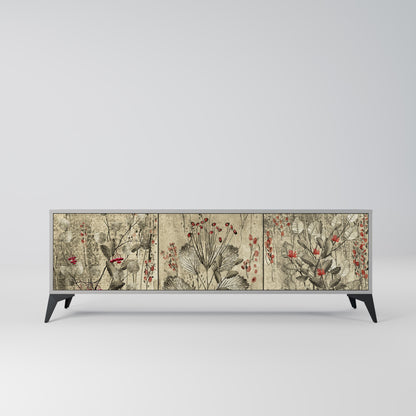 HERBAL GRACE Mobile TV a 3 Ante in Finitura Grigia