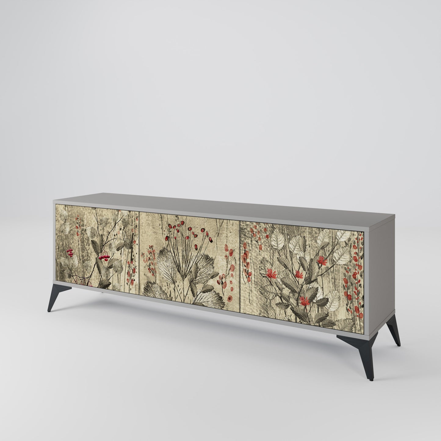 HERBAL GRACE Mobile TV a 3 Ante in Finitura Grigia