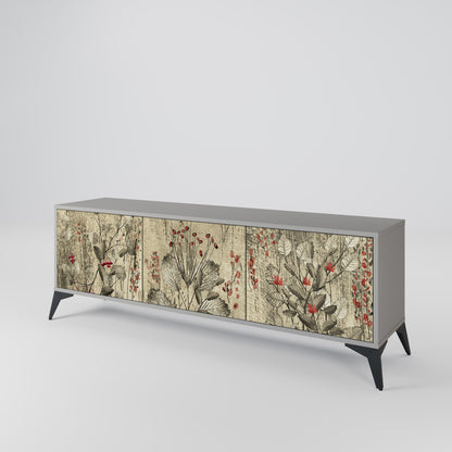 HERBAL GRACE Mobile TV a 3 Ante in Finitura Grigia