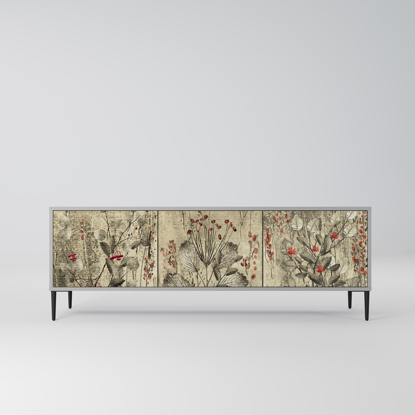 HERBAL GRACE Mobile TV a 3 Ante in Finitura Grigia