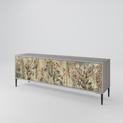 HERBAL GRACE Mobile TV a 3 Ante in Finitura Grigia