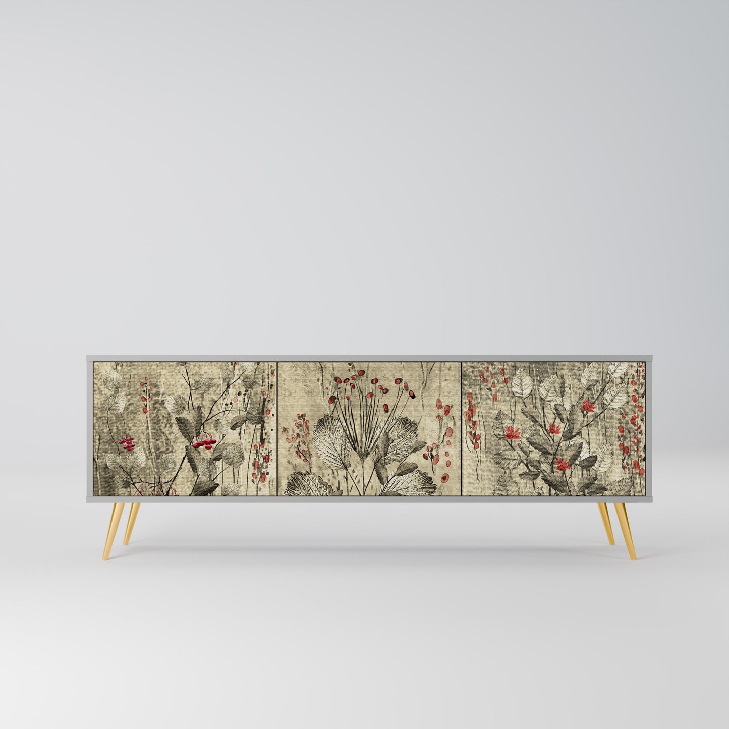 HERBAL GRACE Mobile TV a 3 Ante in Finitura Grigia