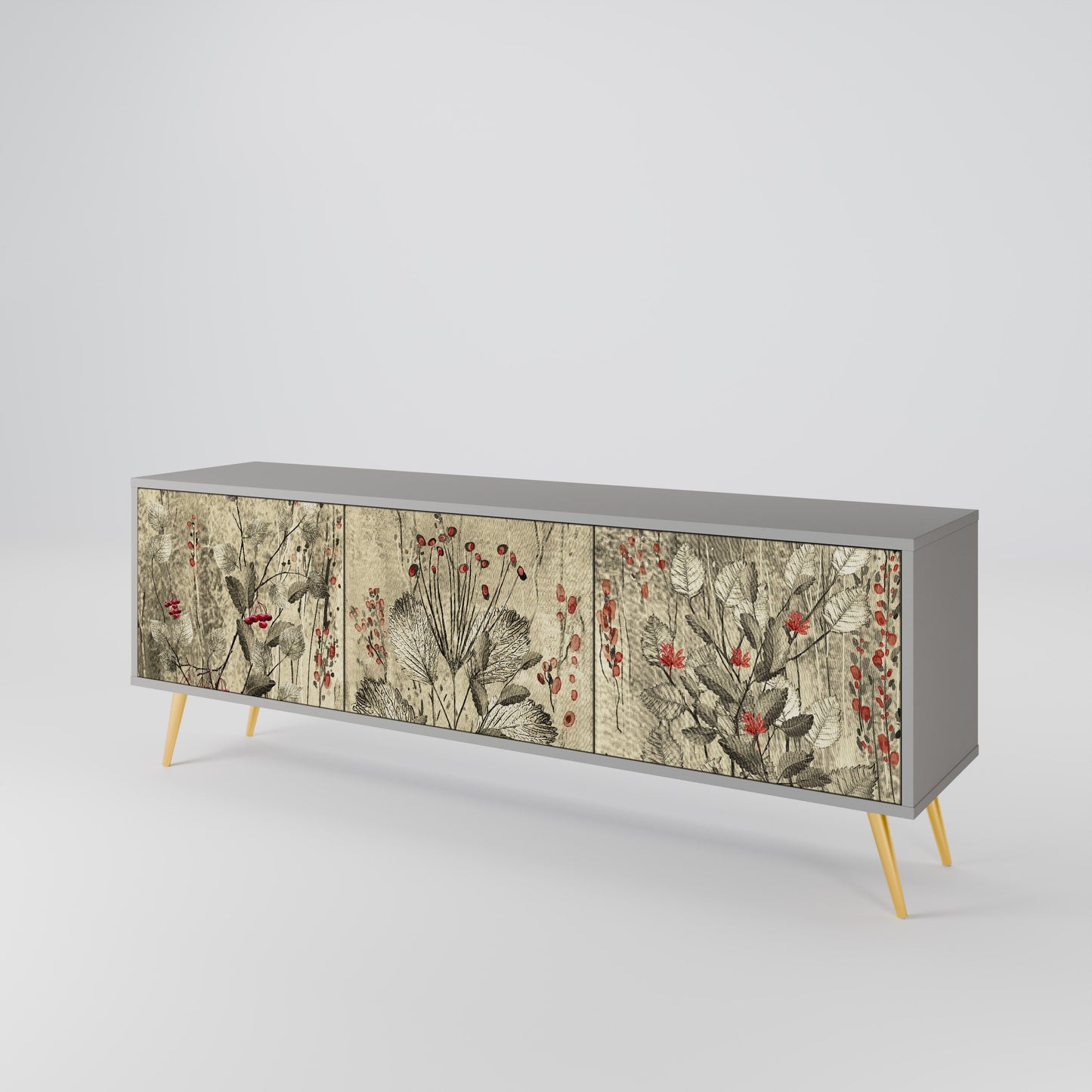 HERBAL GRACE Mobile TV a 3 Ante in Finitura Grigia