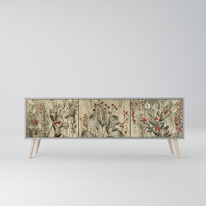 HERBAL GRACE Mobile TV a 3 Ante in Finitura Grigia