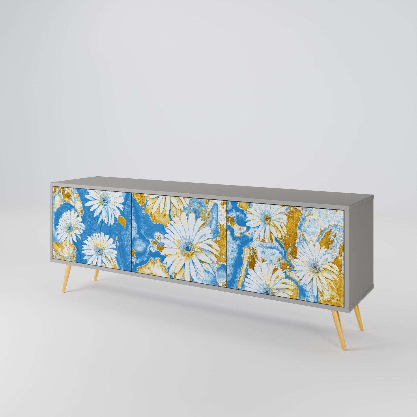 DAISY LUXE Mobile TV a 3 Ante in Finitura Grigia