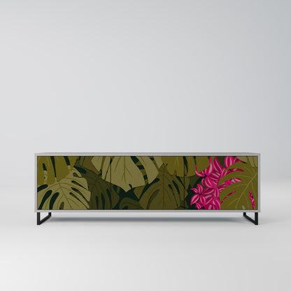 TROPICAL BEAUTY 3-Door TV Stand in Grey Finish