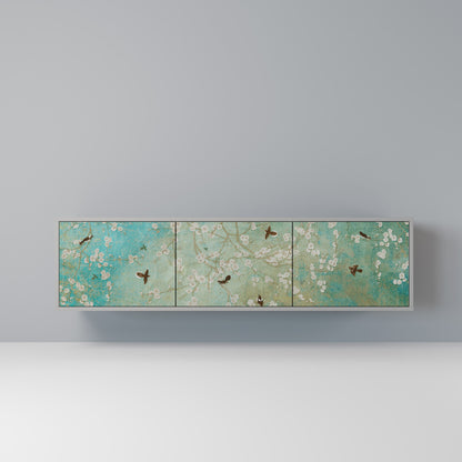 BLOOMING CHARM Mobile TV a 3 Ante in Finitura Grigia