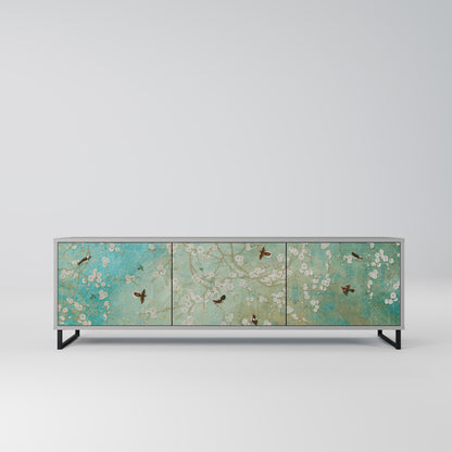 BLOOMING CHARM Mobile TV a 3 Ante in Finitura Grigia