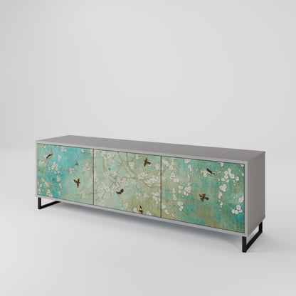 BLOOMING CHARM Mobile TV a 3 Ante in Finitura Grigia