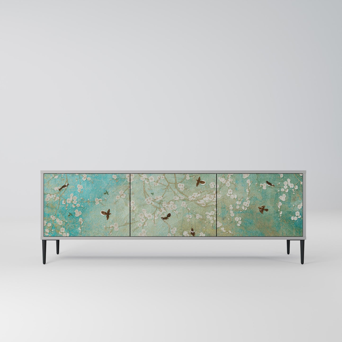 BLOOMING CHARM Mobile TV a 3 Ante in Finitura Grigia