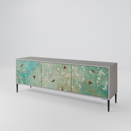 BLOOMING CHARM Mobile TV a 3 Ante in Finitura Grigia