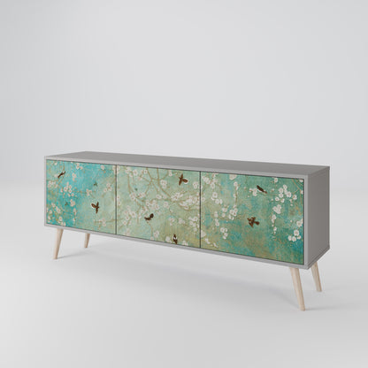 BLOOMING CHARM Mobile TV a 3 Ante in Finitura Grigia