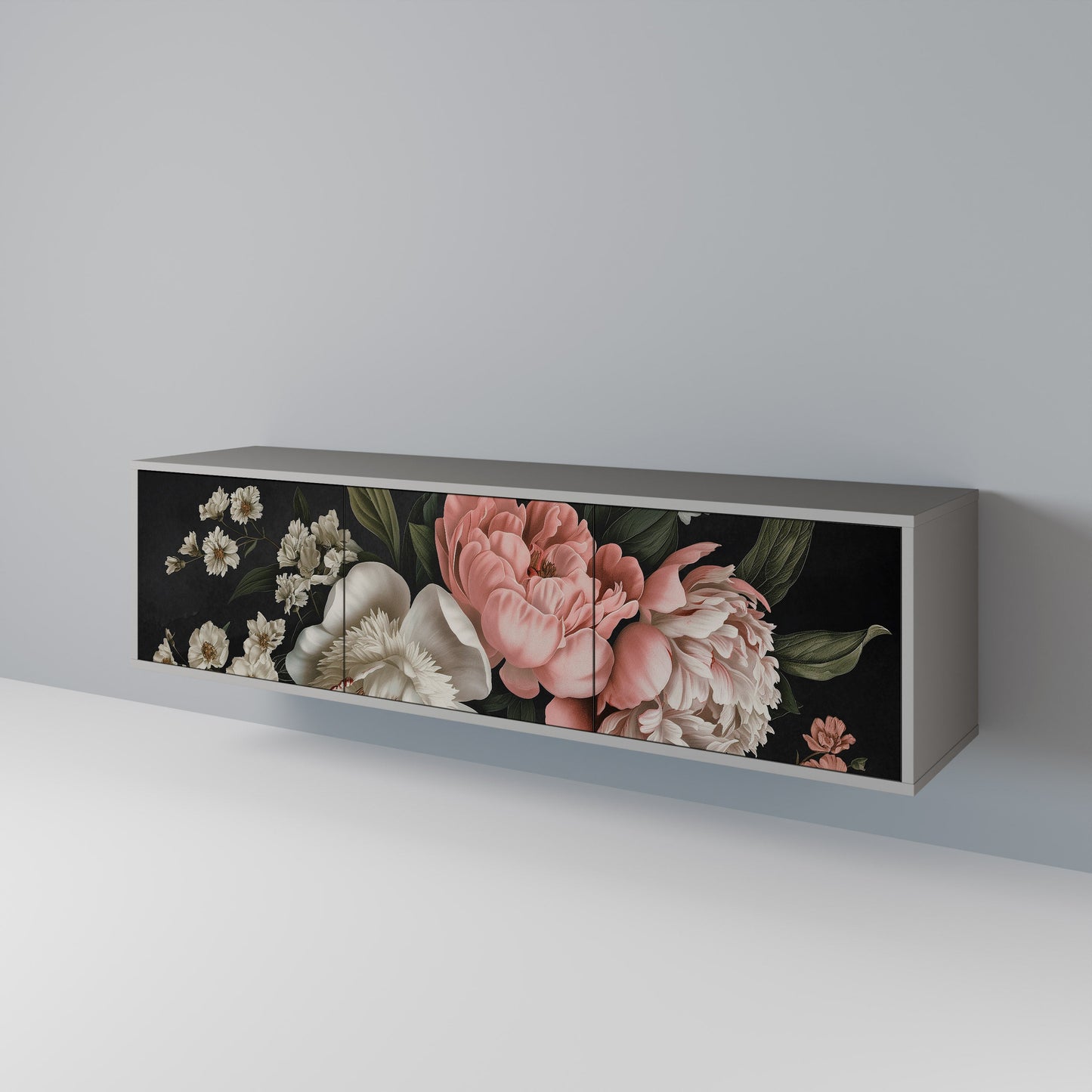 LUSH ELEGANCE Mobile TV a 3 Ante in Finitura Grigia