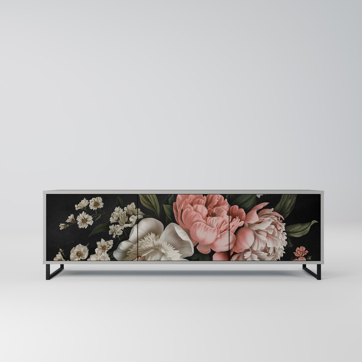 LUSH ELEGANCE Mobile TV a 3 Ante in Finitura Grigia