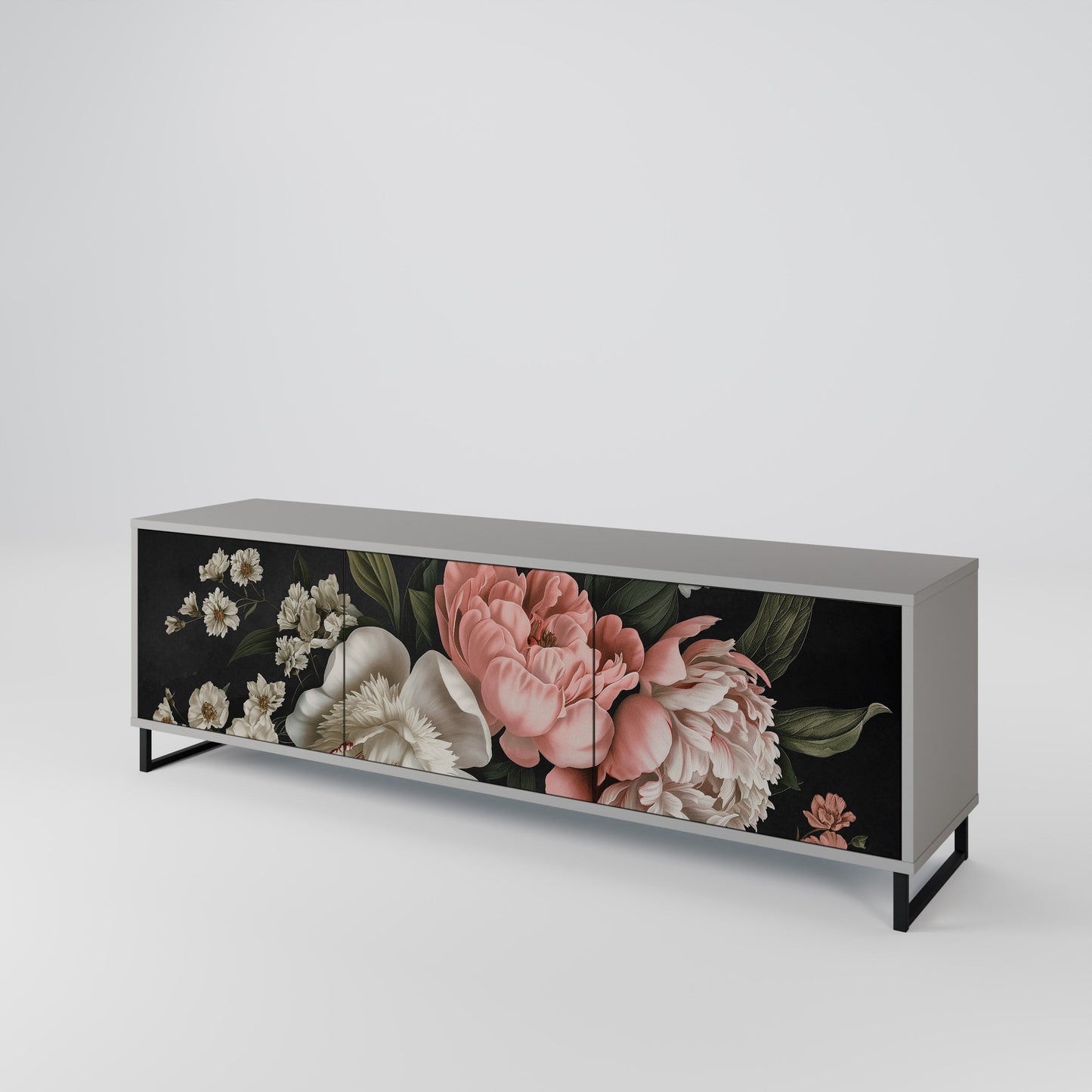 LUSH ELEGANCE Mobile TV a 3 Ante in Finitura Grigia