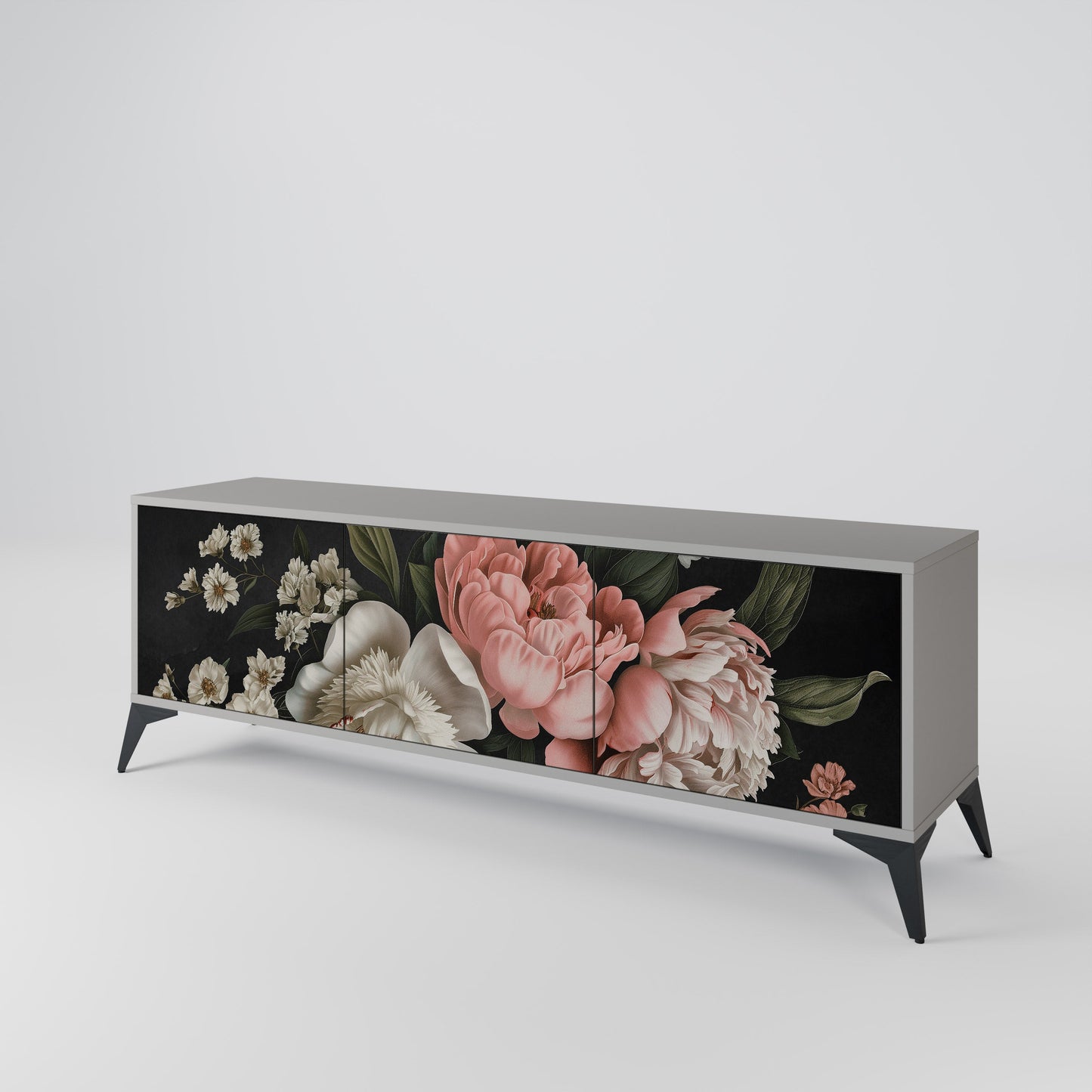 LUSH ELEGANCE Mobile TV a 3 Ante in Finitura Grigia