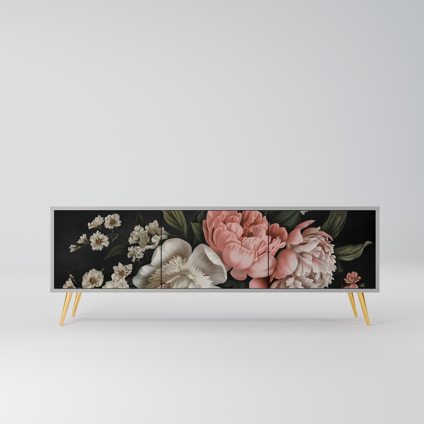 LUSH ELEGANCE Mobile TV a 3 Ante in Finitura Grigia