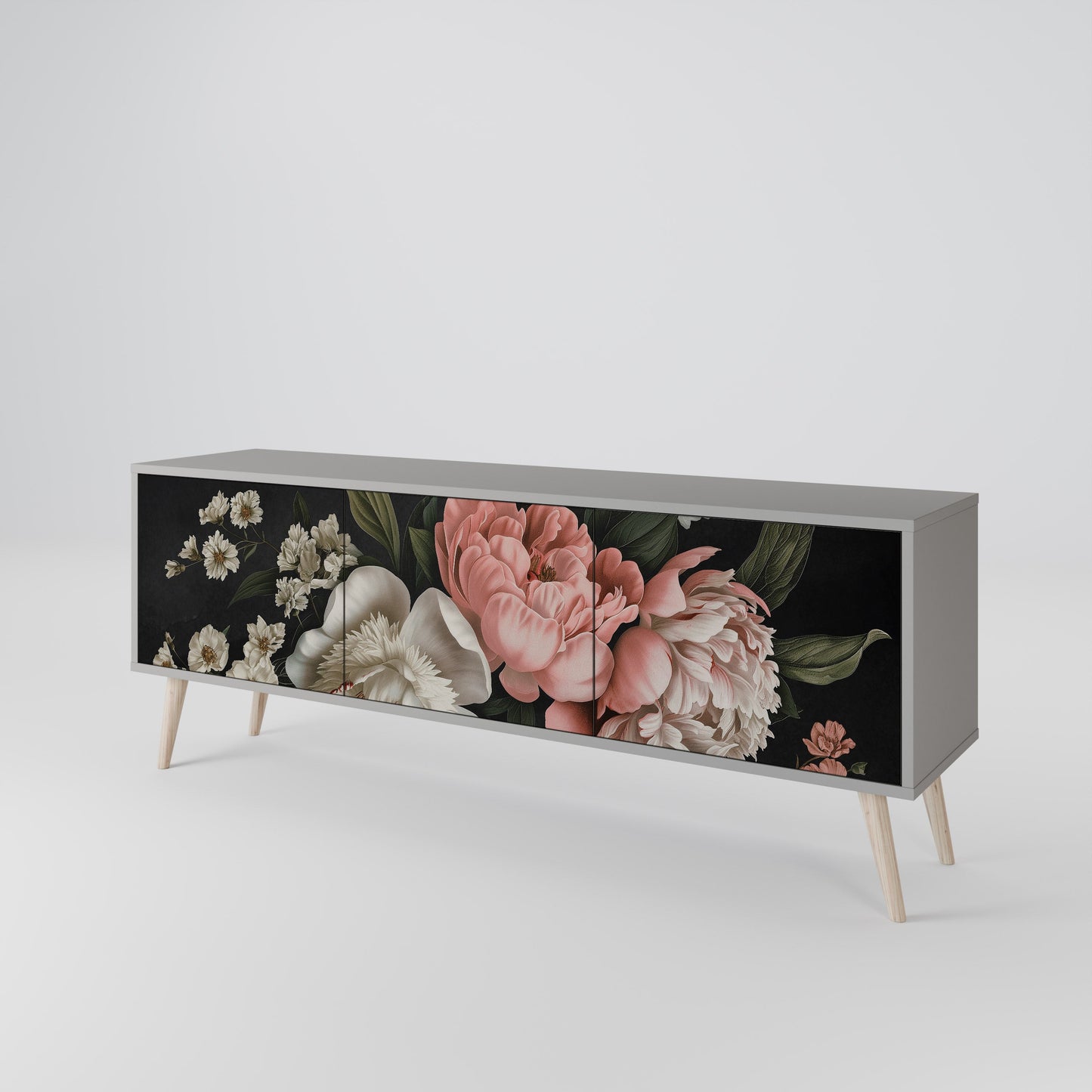 LUSH ELEGANCE Mobile TV a 3 Ante in Finitura Grigia