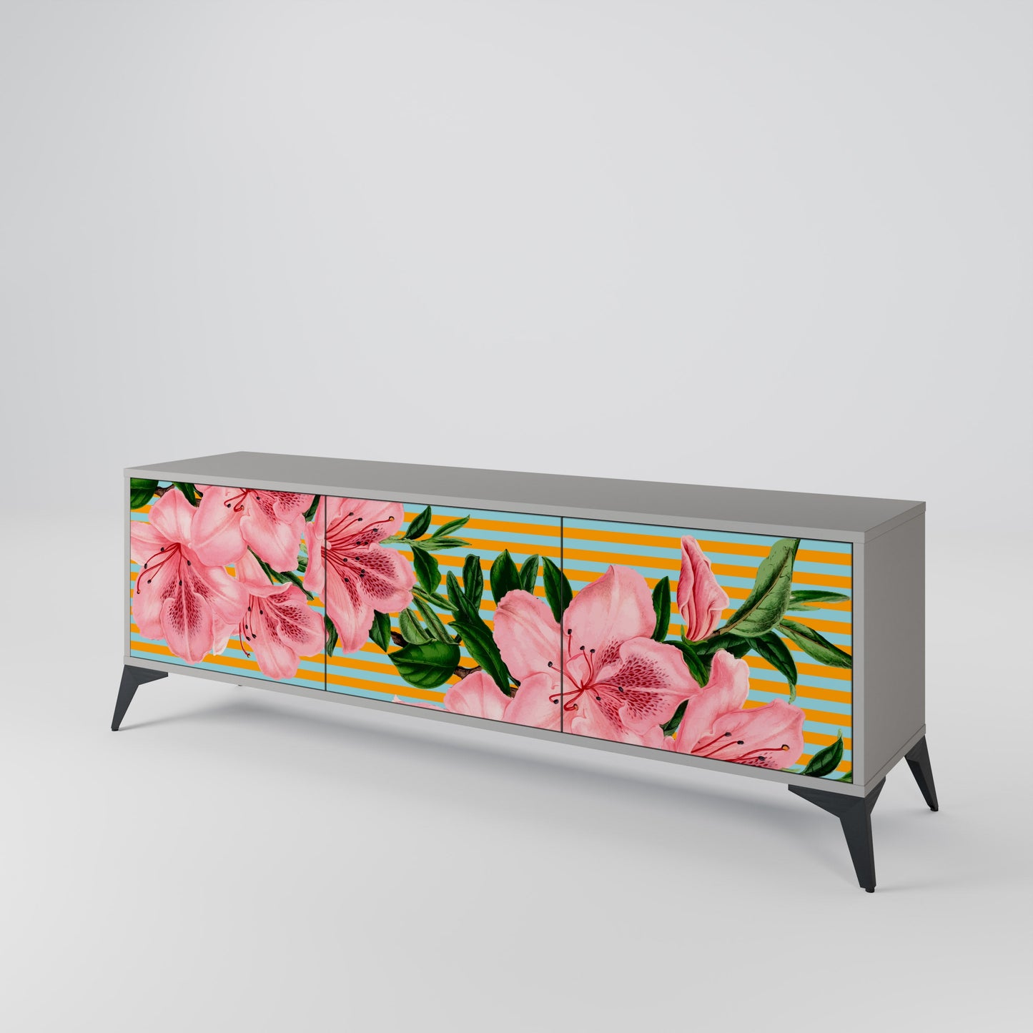 FRAGILE BEAUTY Mobile TV a 3 Ante in Finitura Grigia