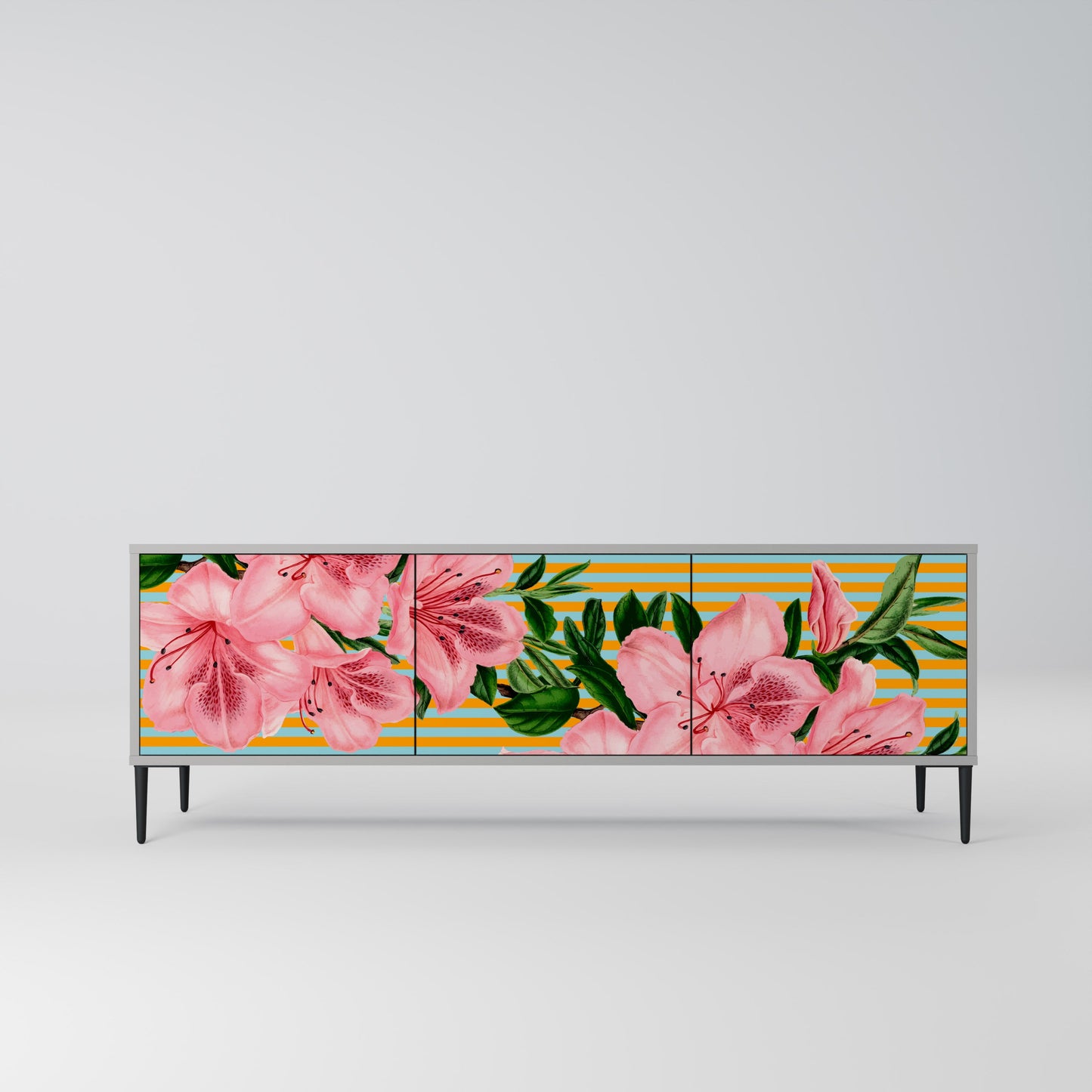 FRAGILE BEAUTY Mobile TV a 3 Ante in Finitura Grigia