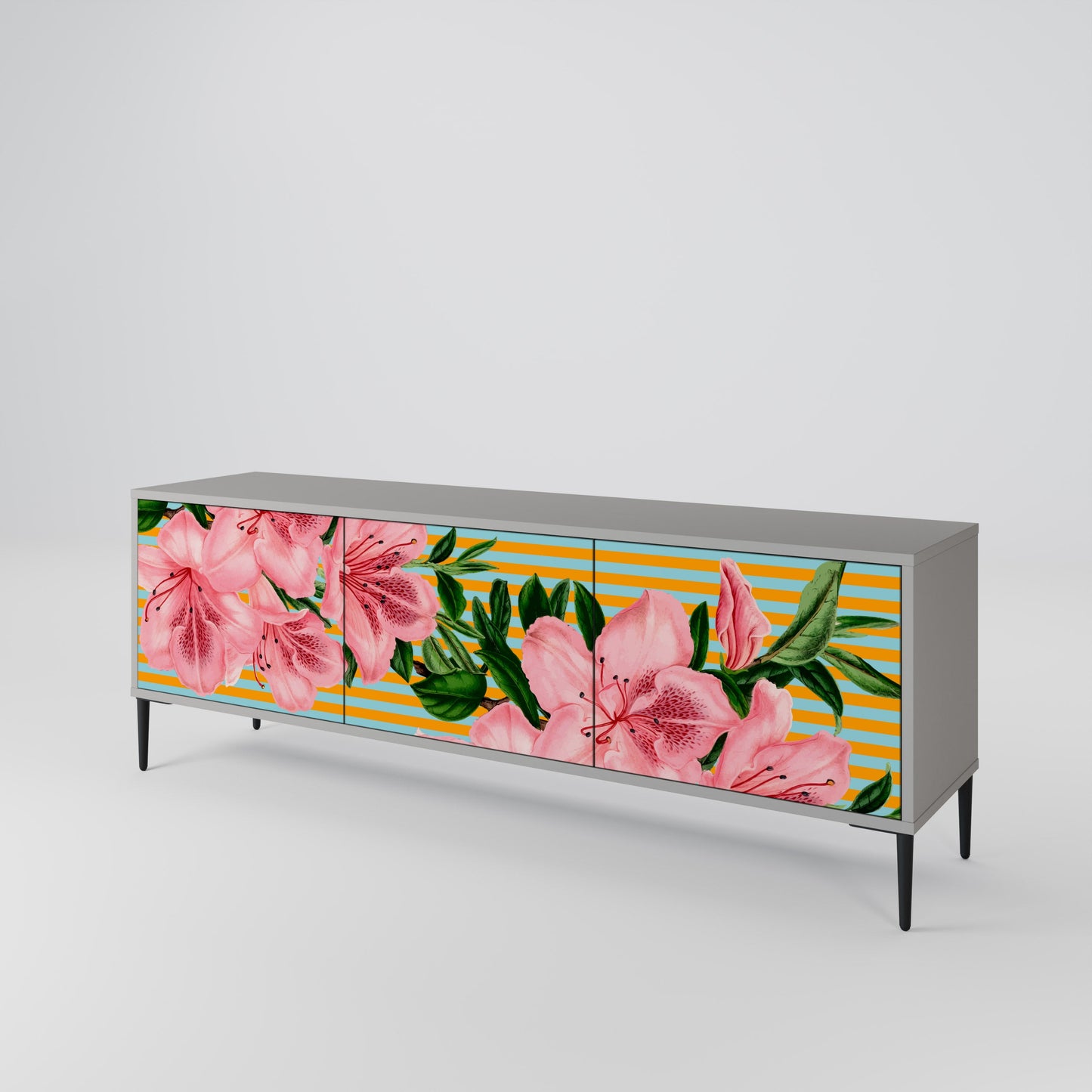 FRAGILE BEAUTY Mobile TV a 3 Ante in Finitura Grigia