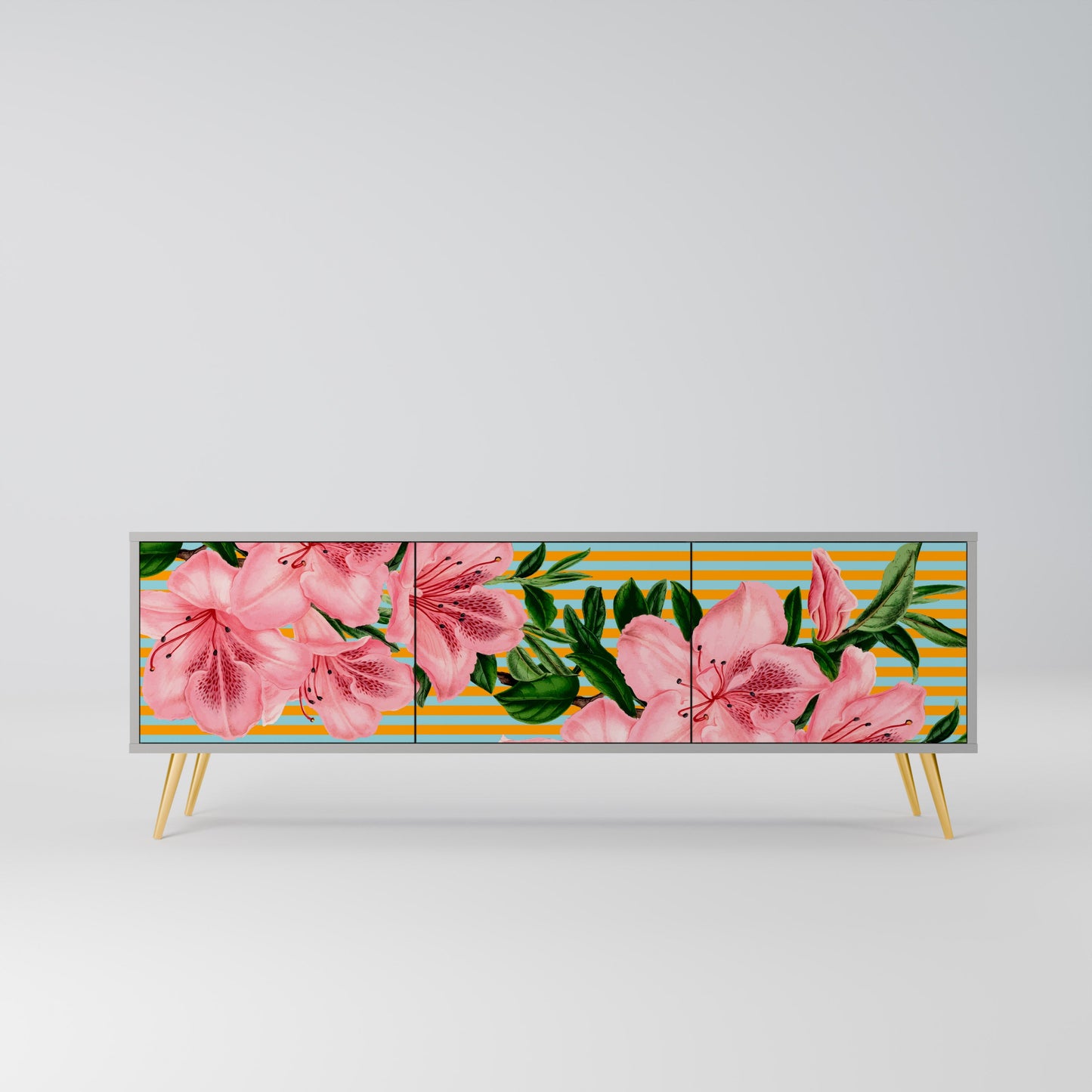 FRAGILE BEAUTY Mobile TV a 3 Ante in Finitura Grigia