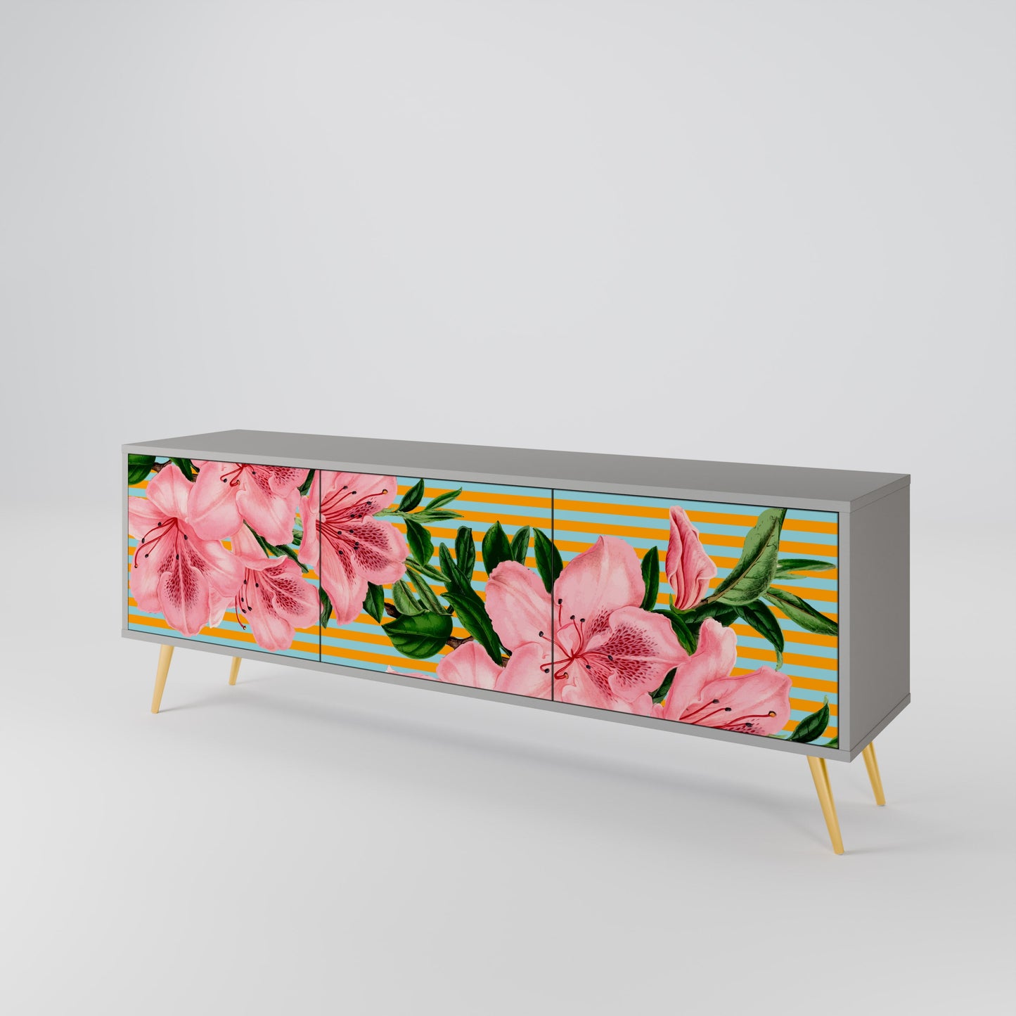 FRAGILE BEAUTY Mobile TV a 3 Ante in Finitura Grigia