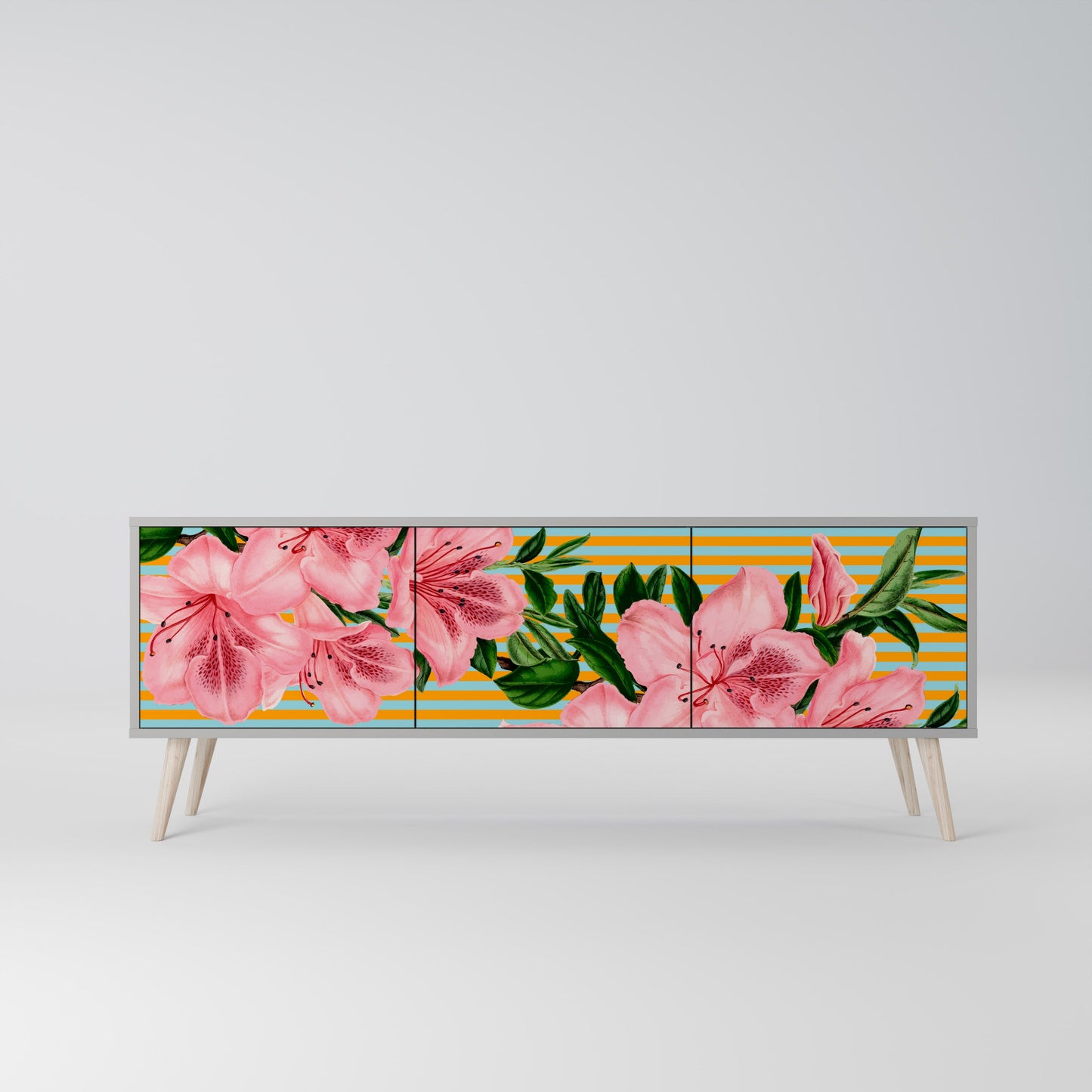 FRAGILE BEAUTY Mobile TV a 3 Ante in Finitura Grigia