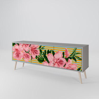 FRAGILE BEAUTY Mobile TV a 3 Ante in Finitura Grigia