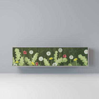 DANDELION AMUSE 3-Door TV Stand in Grey Finish