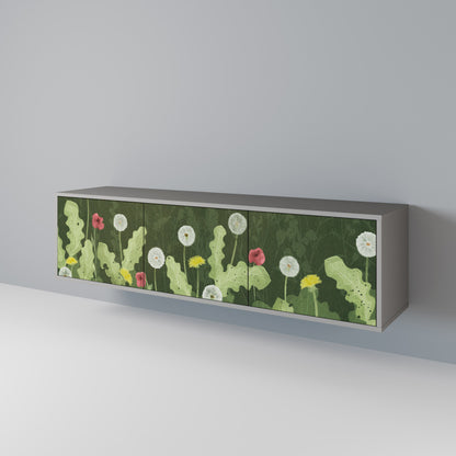 DANDELION AMUSE 3-Door TV Stand in Grey Finish